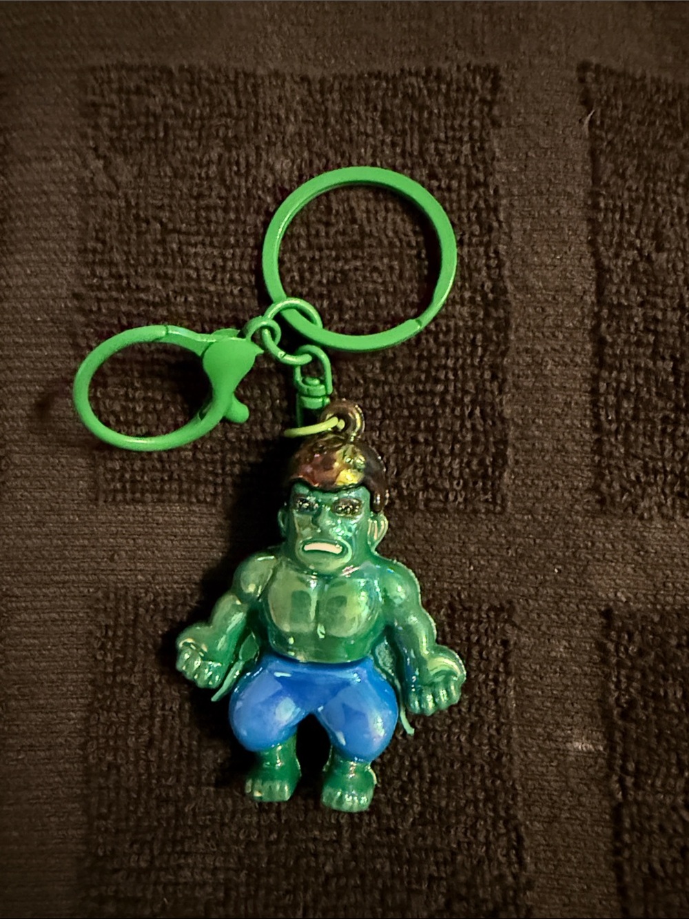 Green Superhero Kids Keychain - Blue Shorts ( Incredible Hulk )